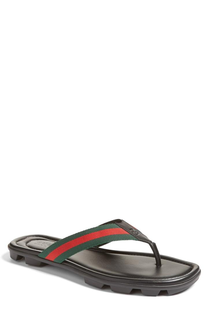 Men's Gucci Titan Flip Flop Us / 8uk - Black