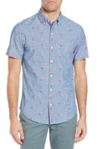 Men's Bonobos Riviera Slim Fit Flamingo Print Sport Shirt R - Blue