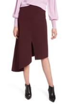 Women's Halogen Asymmetrical Ponte Skirt - Burgundy