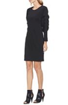 Women's Vince Camuto Tiered Sleeve Stretch Crepe Dress - Black