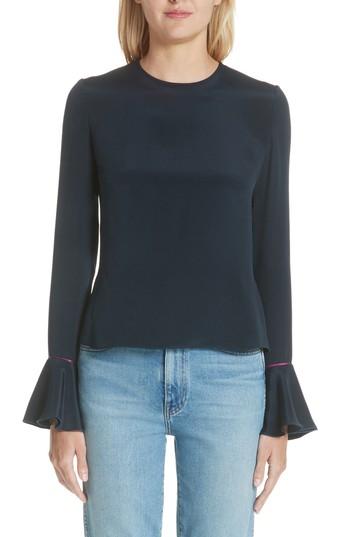 Women's Roksanda Saba Silk Blouse Us / 10 Uk - Blue
