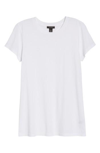 Petite Women's Halogen Short Sleeve Crewneck Tee, Size P - White