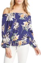 Women's Karen Kane Off The Shoulder Ruffle Hem Top - Blue