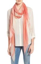 Women's Nordstrom Springchecks Wrap Scarf, Size - Coral