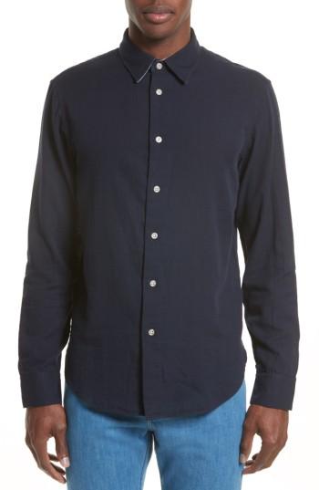 Men's Rag & Bone Strand Cotton Sport Shirt, Size - Blue