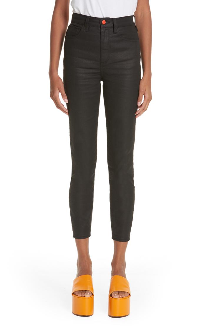 Women's Simon Miller X Paramount Grease Coated Skinny Jeans - Black