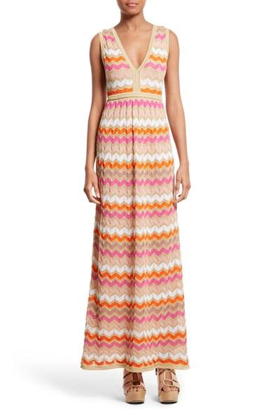 Women's M Missoni Ombre Zigzag Knit Maxi Dress