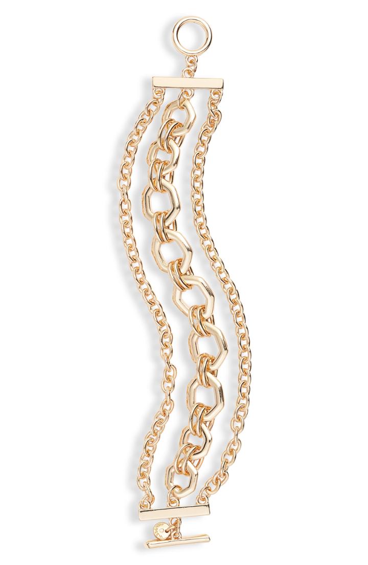 Women's Halogen Triple Strand Chainlink Bracelet