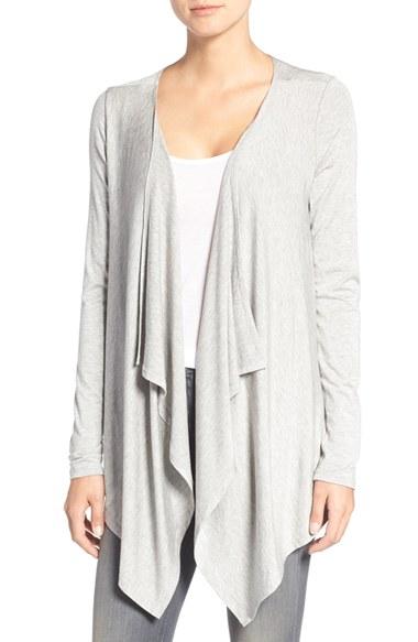 Women's Amour Vert 'pearl' Drape Cardigan - Grey