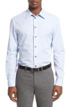 Men's Armani Collezioni Regular Fit Print Sport Shirt - Blue