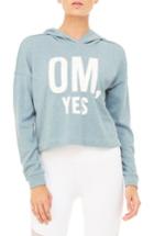 Women's Alo Screenprint French Terry Crop Hoodie - Blue