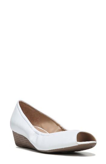 Women's Naturalizer 'contrast' Peep Toe Wedge N - White