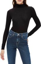 Women's Topshop Funnel Neck Shirt Us (fits Like 2-4) - Black