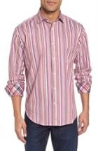 Men's Thomas Dean Fit Stripe Sport Shirt