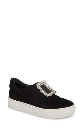 Women's Jslides Abode Embellished Buckle Platform Sneaker .5 M - Black