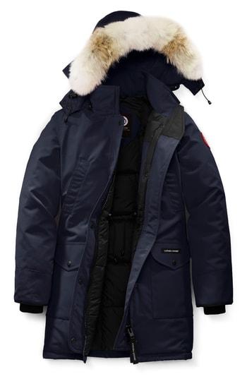 Women's Canada Goose 'trillium' Regular Fit Down Parka With Genuine Coyote Fur Trim (2-4) - Blue