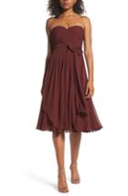 Women's Jenny Yoo Ella Convertible Chiffon Tea-length Dress - Burgundy