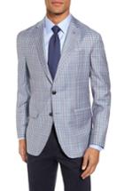 Men's Ted Baker London Konan Trim Fit Check Wool Sport Coat S - Blue