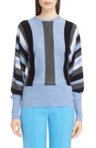 Women's Victoria, Victoria Beckham Stripe Wool Dolman Sweater - Blue