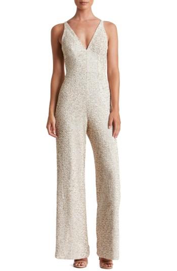 Women's Dress The Population Charlie Sequin Jumpsuit - White