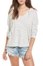 Women's Roxy Lovely Aside Stripe Pullover - White