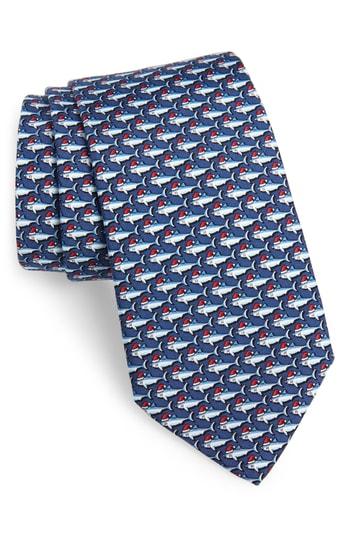 Men's Vineyard Vines Santa Jaws Silk Tie, Size - Blue