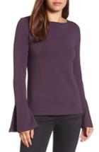Women's Halogen Flare Sleeve Bateau Tee, Size - Purple