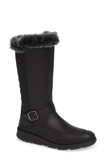 Women's Merrell Tremblant Ezra Polar Waterproof Boot With Faux Fur Trim .5 M - Black