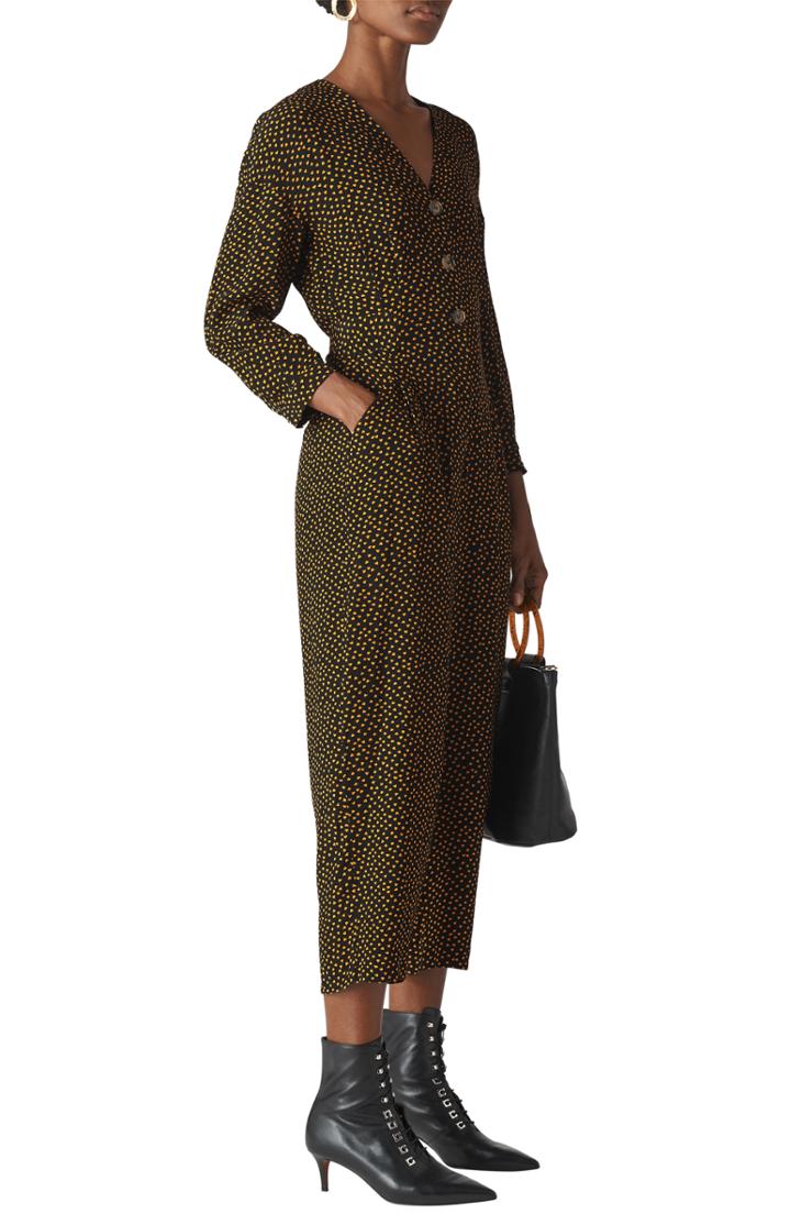 Women's Whistles Confetti Heart Print Jumpsuit Us / 4 Uk - Yellow