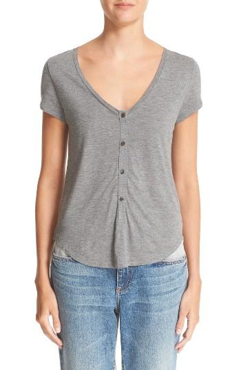 Women's T By Alexander Wang Short Sleeve Henley