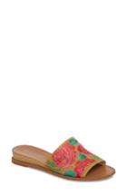 Women's Kenneth Cole New York Joanne Flower Embroidered Slide Sandal .5 M - Beige