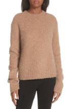 Women's Helmut Lang Brushed Wool & Alpaca Blend Sweater - Beige