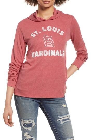 Women's '47 Campbell St. Louis Cardinals Rib Knit Hooded Top - Red