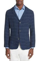 Men's Eidos Napoli Nicola Barre Stripe Cotton Jacket - Blue