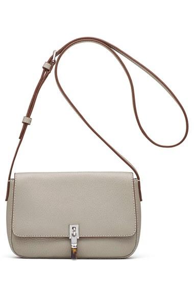 Elizabeth And James Micro Cynnie Leather Crossbody Bag - Grey