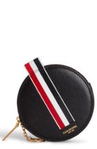 Women's Thom Browne Round Leather Coin Purse - Black