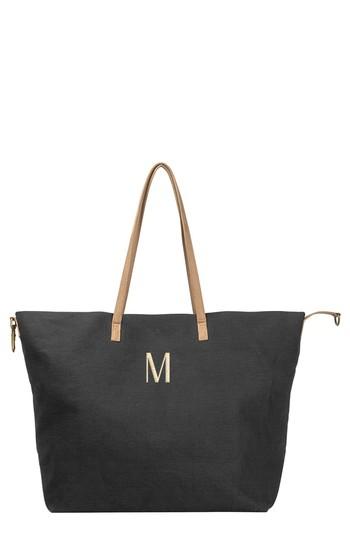 Cathy's Concepts Monogram Overnight Tote - Black