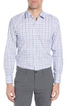 Men's Boss Marley Trim Fit Plaid Dress Shirt R - Blue