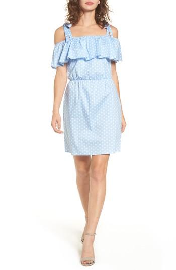 Women's Everly Ruffle Cold Shoulder Dress - Blue
