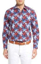 Men's Tailorbyrd Cider Regular Fit Abstract Pattern Sport Shirt, Size - Red