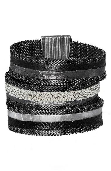 Women's Cynthia Desser Genuine Snakeskin & Stingray Skin Wrist Cuff