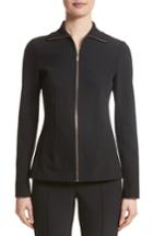 Women's Lafayette 148 New York Acclaimed Stretch Turtleneck Jacket, Size - Black