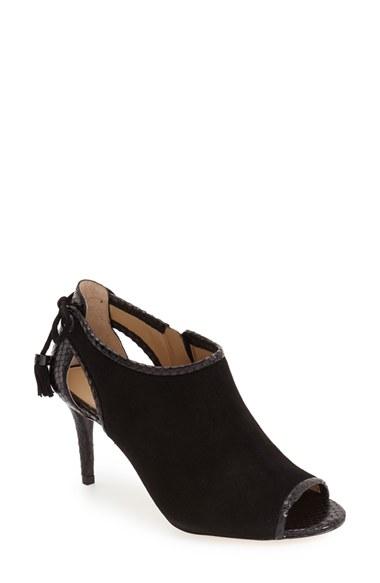 Women's Michael Michael Kors Peep Toe Bootie .5 M - Black