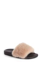 Women's Givenchy Genuine Mink Fur Slide Sandal Eu - Beige