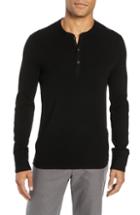 Men's Rag & Bone Gregory Merino Wool Blend Thermal Henley - Black