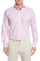 Men's Ike Behar Regular Fit Check Dress Shirt .5 34/35 - Pink