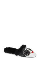 Women's Alice + Olivia Maja Faux Fur Mule M - Black