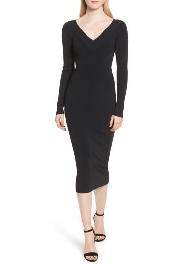 Women's Trouve Midi Sweater Dress - Black