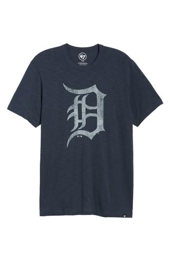 Men's '47 Mlb Grit Scrum Detroit Tigers T-shirt - Blue