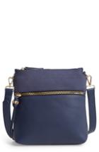 Sondra Roberts Faux Leather Crossbody Bag - Blue